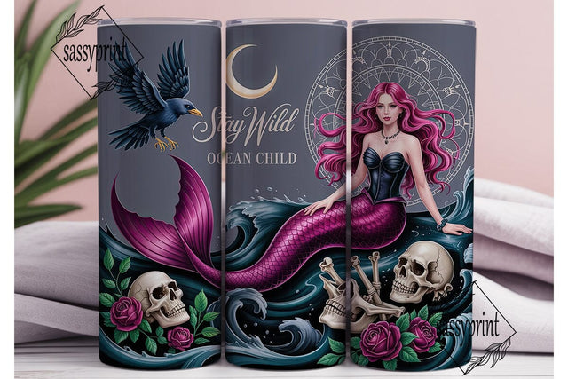 Dark Mermaid Fantasy 20oz Tumbler Wrap Sublimation sassyprint 