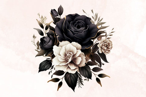 Dark Moody Gothic Flower Clipart Bundle Sublimation Designangry 