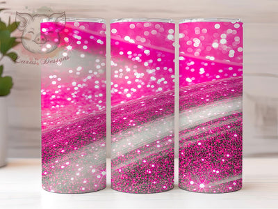 Dark Pink Ombre Glitter Tumbler, Ombre Glitter Design, Sparkling Pink Tumbler, 20Oz Sublimation Wrap, Pink Ombre Print, Glitter Tumbler Art, Tumbler Sublimation Sublimation Lara' s Designs 