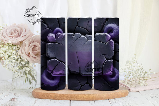 Dark Purple Grunge 20oz Tumbler Wrap Sublimation sassyprint 