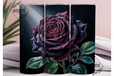 Dark Purple Roses 20oz Tumbler Wrap Sublimation sassyprint 