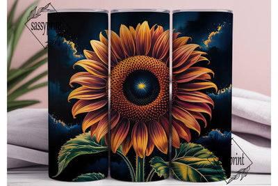 Dark Red Sunflower 20oz Tumbler Wrap Sublimation sassyprint 
