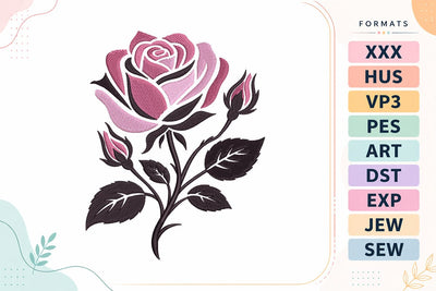 Dark Romance Rose Embroidery Design Embroidery/Applique DESIGNS sg embroidery 