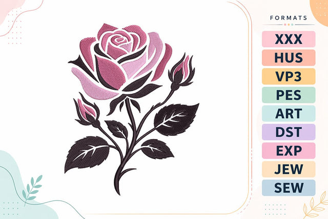 Dark Romance Rose Embroidery Design Embroidery/Applique DESIGNS sg embroidery 
