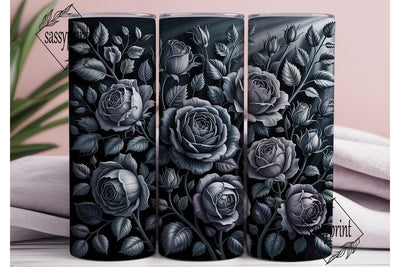 Dark Rose Floral 20oz Tumbler Wrap Sublimation sassyprint 
