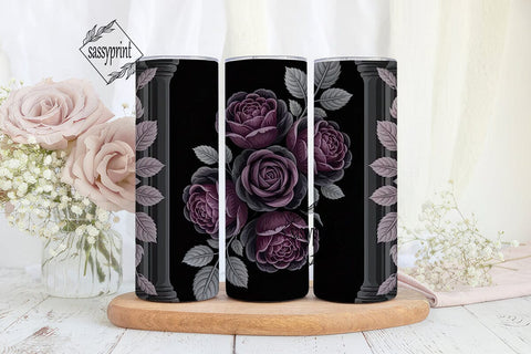 Dark Rose Gothic 20oz Tumbler Wrap Sublimation sassyprint 