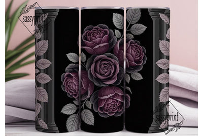 Dark Rose Gothic 20oz Tumbler Wrap Sublimation sassyprint 