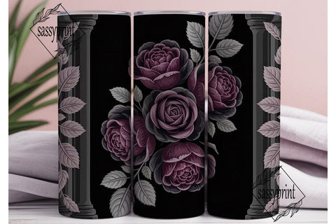 Dark Rose Gothic 20oz Tumbler Wrap Sublimation sassyprint 