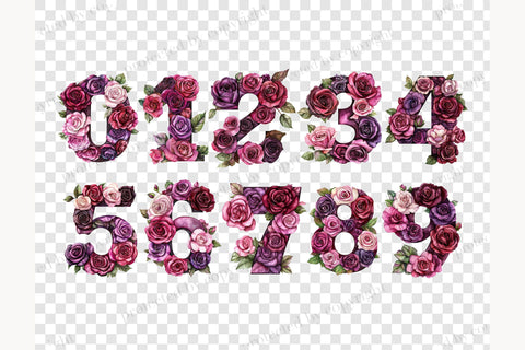Dark Roses Alphabet Clipart | Gothic Letters SVG GlamArtZhanna 