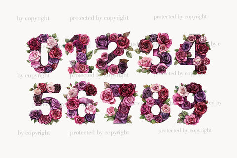 Dark Roses Alphabet Clipart | Gothic Letters SVG GlamArtZhanna 