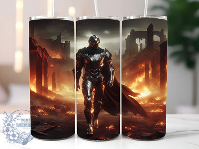 Dark Space Warrior Galactic Tumbler, Space Fighter, Galactic Tumbler, 20Oz Tumbler Wrap, Sublimation Drinkware, Sci Fi Design, Warrior Aesthetic Sublimation ToriDesigns 