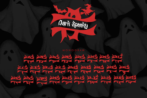 Dark Spooky Monogram Font Prasetya Letter 