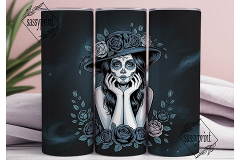 Dark Sugar Skull Beauty 20oz Tumbler Sublimation sassyprint 