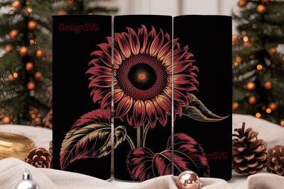 Dark Sunflower 20oz Tumbler Wrap Sublimation DesignSVG 