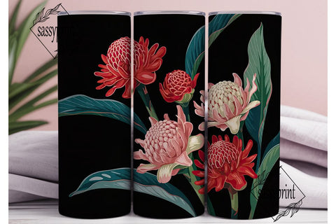 Dark Tropical Ginger 20oz Tumbler Wrap Sublimation sassyprint 