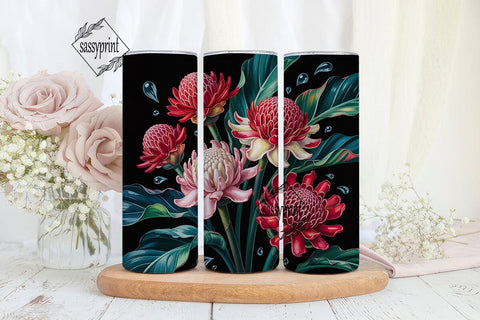 Dark Tropical Ginger 20oz Tumbler Wrap Sublimation sassyprint 