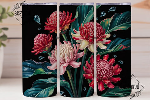 Dark Tropical Ginger 20oz Tumbler Wrap Sublimation sassyprint 
