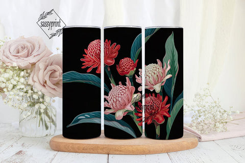 Dark Tropical Ginger 20oz Tumbler Wrap Sublimation sassyprint 