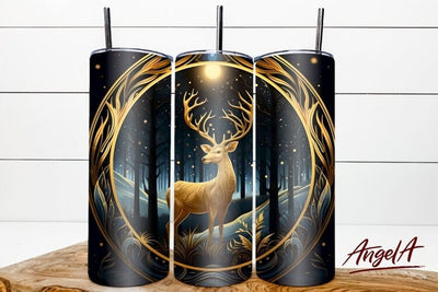 Dark tumbler wrap / deer tumbler / 3d sublimation deer png Sublimation Angelina Semenova 