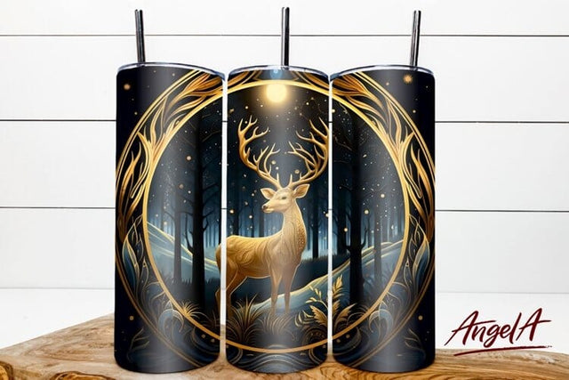 Dark tumbler wrap / deer tumbler / 3d sublimation deer png Sublimation Angelina Semenova 