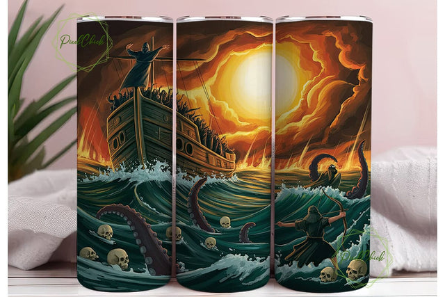 Dark Voyage Storm 20oz Tumbler Wrap Sublimation PixelChick 