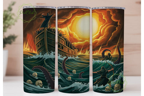 Dark Voyage Storm 20oz Tumbler Wrap Sublimation PixelChick 