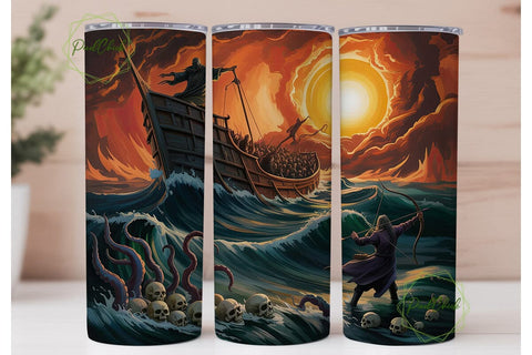Dark Voyage Storm 20oz Tumbler Wrap Sublimation PixelChick 