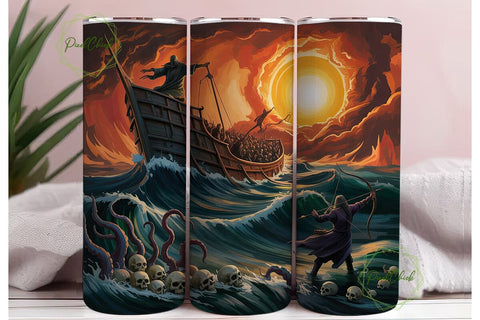 Dark Voyage Storm 20oz Tumbler Wrap Sublimation PixelChick 