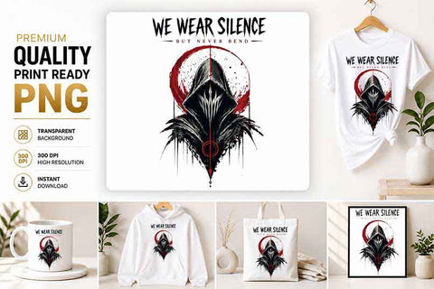 Dark Warrior PNG | Silent Resolve Sublimation Design SVG BillahCrafts 