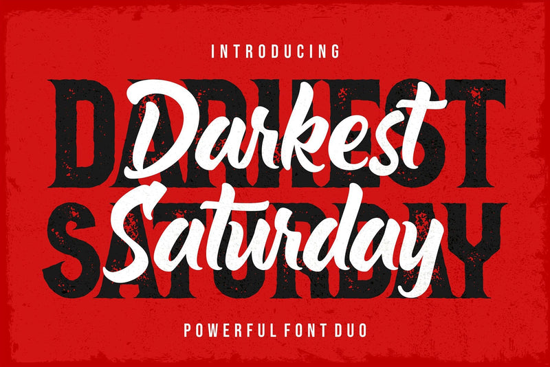 Darkest Saturday - Powerful Font Duo Font Mozzatype 