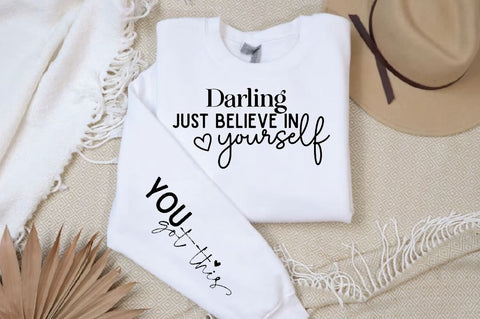 Darling just believe in Sleeve Svg Design, Christian SVG Design SVG Regulrcrative 
