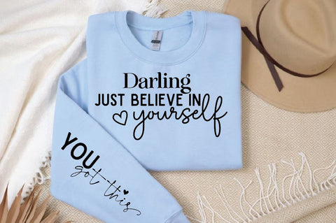 Darling just believe in Sleeve Svg Design, Christian SVG Design SVG Regulrcrative 