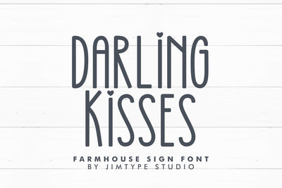 Darling Kisses - Tall and Skinny Farmhouse Font Font Jimtype Studio 