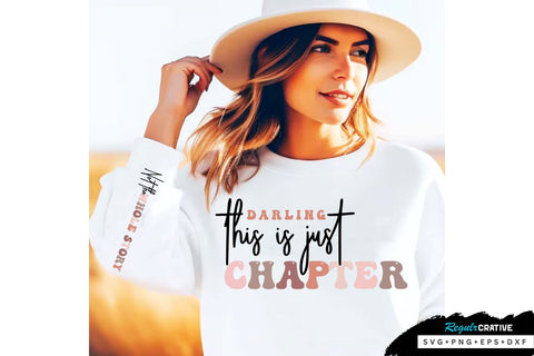 Darling this is just chapter Sleeve SVG Design, Inspirational sleeve SVG, Motivational Sleeve SVG Design, Positive Sleeve SVG SVG Regulrcrative 