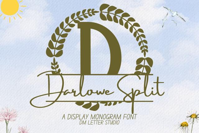 Darlowe Split Monogram Font Font Dm Letter Studio 