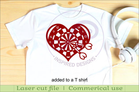 Dart board heart wall sign, SVG laser cut file SVG APInspireddesigns 