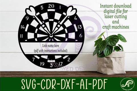 Dart board name wall art sign, SVG personalized SVG APInspireddesigns 