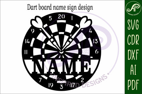 Dart board name wall art sign, SVG personalized SVG APInspireddesigns 