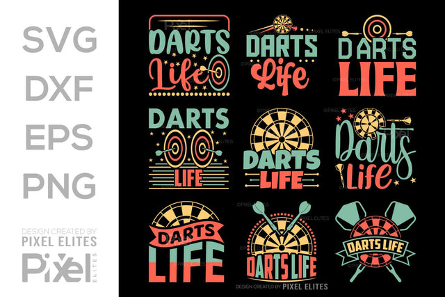Darts Life SVG Dartboard Bundle Darts Game Darts Quote Design PET 00610 SVG ETC Craft 