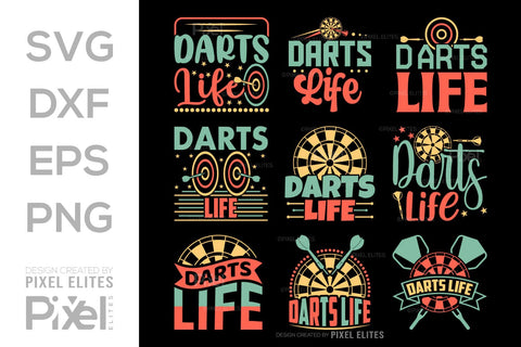 Darts Life SVG Dartboard Bundle Darts Game Darts Quote Design PET 00610 SVG ETC Craft 