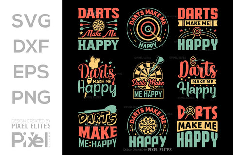 Darts Make Me Happy SVG Dartboard Bundle Darts Game Darts Quote Design PET 00606 SVG ETC Craft 
