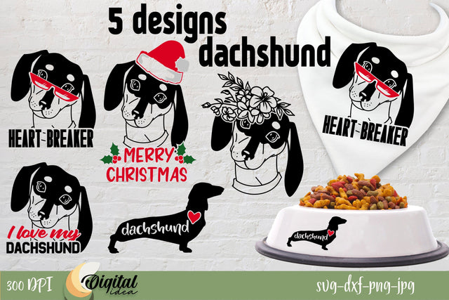 Daschund SVG. Dog Small Bundle. Dog SVG Design SVG Evgenyia Guschina 