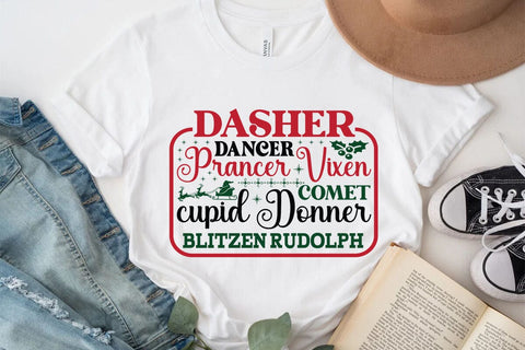 Dasher Dancer Prancer Vixen Comet Cupid Donner Blitzen Rudolph SVG Angelina750 