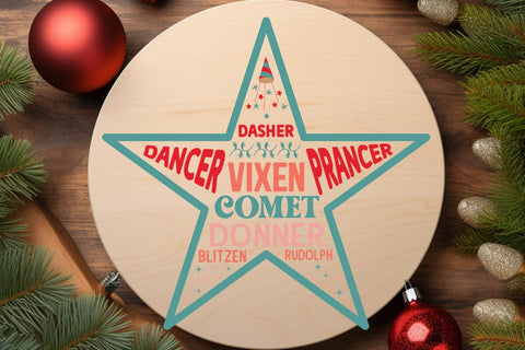 Dasher dancer prancer vixen comet donner blitzen rudolph SVG Angelina750 