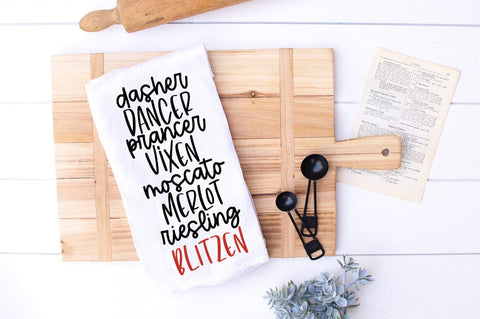 Dasher, Dancer, Prancer, Vixen, Moscato, Merlot, Riesling, Blitzen SVG Pickled Thistle Creative 