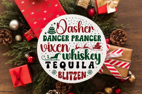 Dasher dancer prancer vixen whiskey tequila blitzen SVG Angelina750 