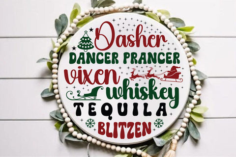Dasher dancer prancer vixen whiskey tequila blitzen SVG Angelina750 