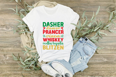 Dasher dancer prancer vixen whiskey vodka tequila blitzen SVG Angelina750 