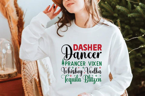 Dasher Dancer Prancer Vixen Whiskey Vodka Tequila Blitzen SVG Angelina750 