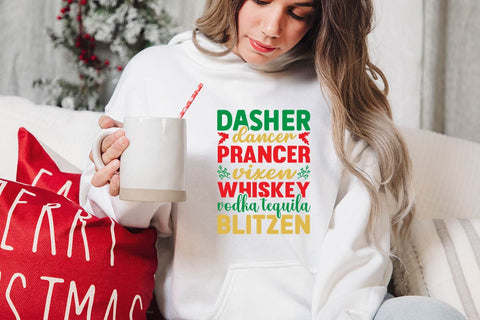 Dasher dancer prancer vixen whiskey vodka tequila blitzen SVG Angelina750 